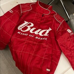 Dale Earnhardt official NASCAR Bud sponsor quilted jacket “king of beers”